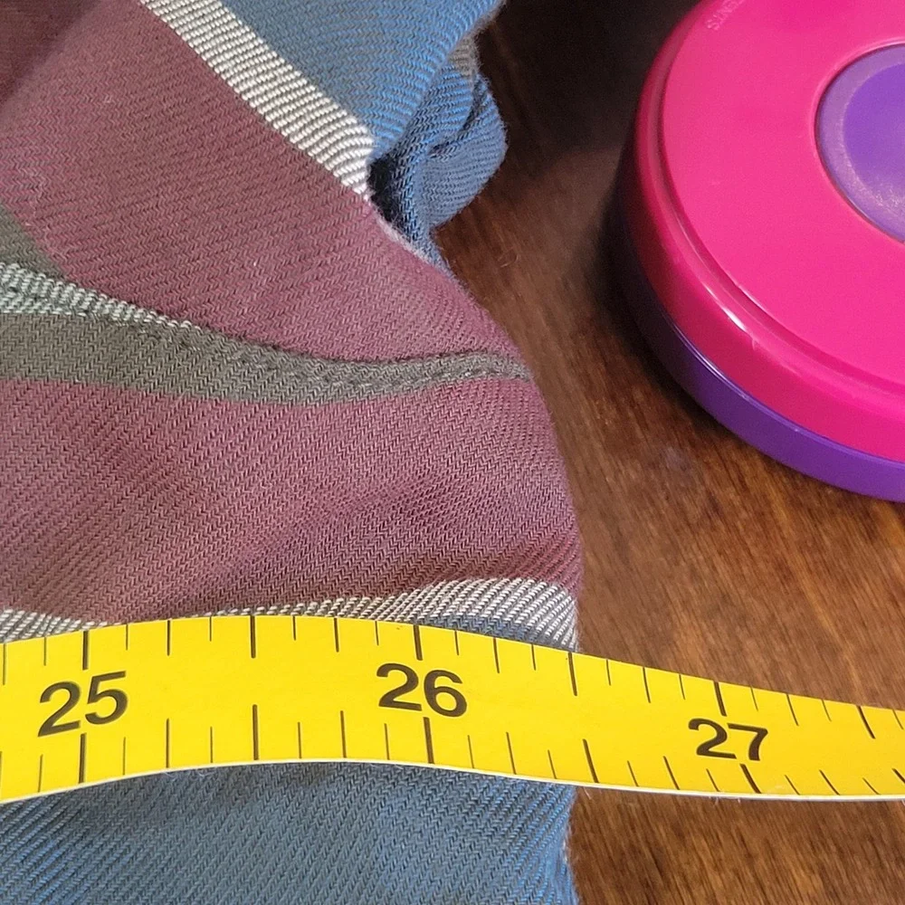LL Bean Womens XL Petite Striped Fleece Lined Hooded Flannel Shirt Jacket